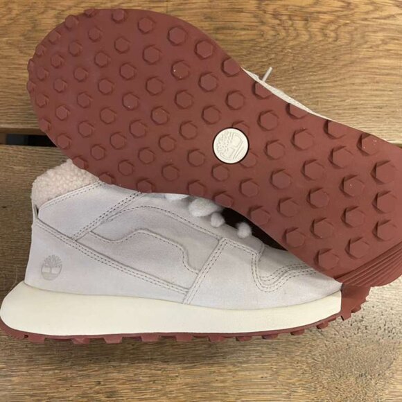 TIMBERLAND WOMEN'S RETRO SWIFT HIGH TOP LACE SNEAKE NATURAL SUEDE A431J-EUP - Picture 7 of 8